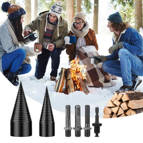 TUEJITE wood splitting wedge tools 6pcs for versatile firewood prep.