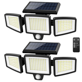 Tuffenough remote-control solar lamp for easy backyard lighting at night.