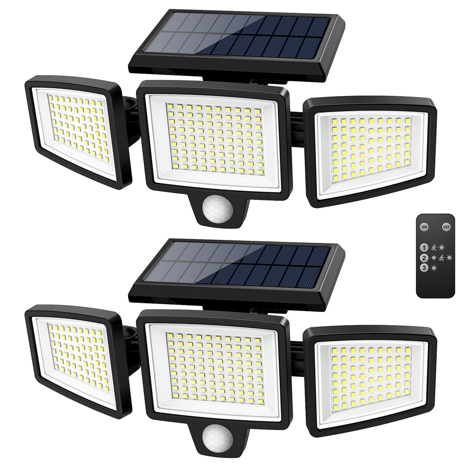 Tuffenough remote-control solar lamp for easy backyard lighting at night.