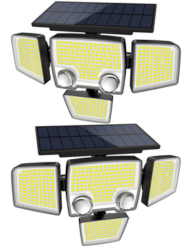 Tuffenough solar outdoor lights with motion sensor illuminate entryway at night