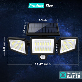 Tuffenough wide-angle solar flood lamp brightens wide outdoor spaces.