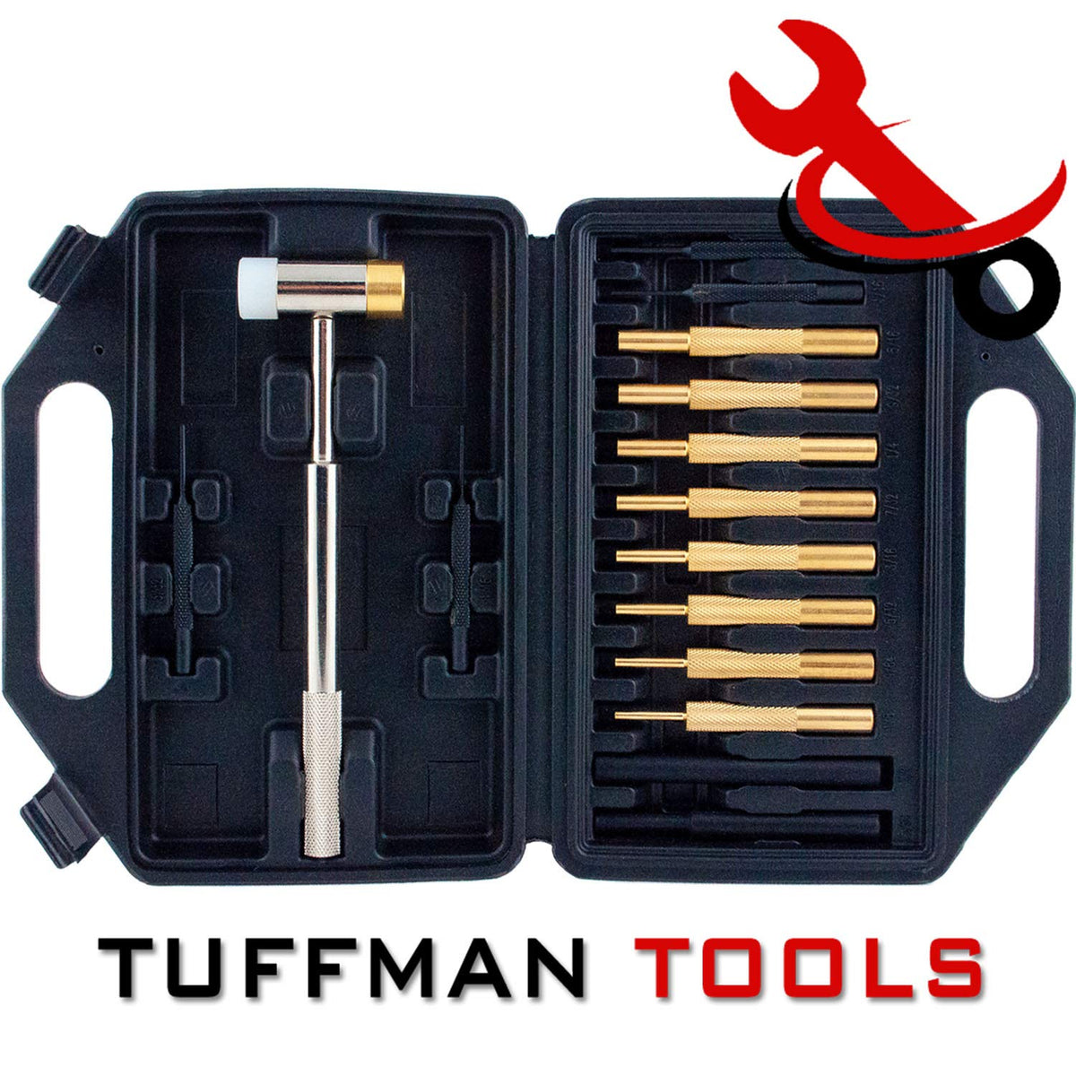 TuffMan Tools punch set in use during gun assembly.