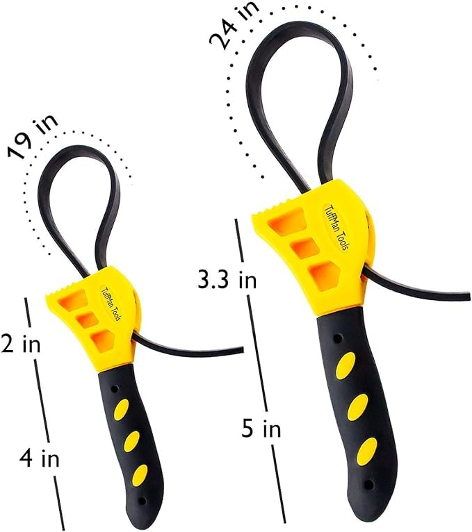 TuffMan Tools strap wrench aiding plumbing repair with non-scratch rubber strap