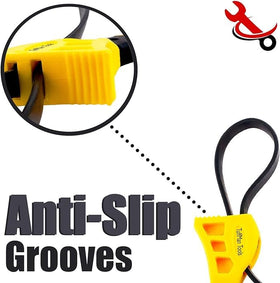 TuffMan Tools strap wrench in a tight space providing leverage without damage