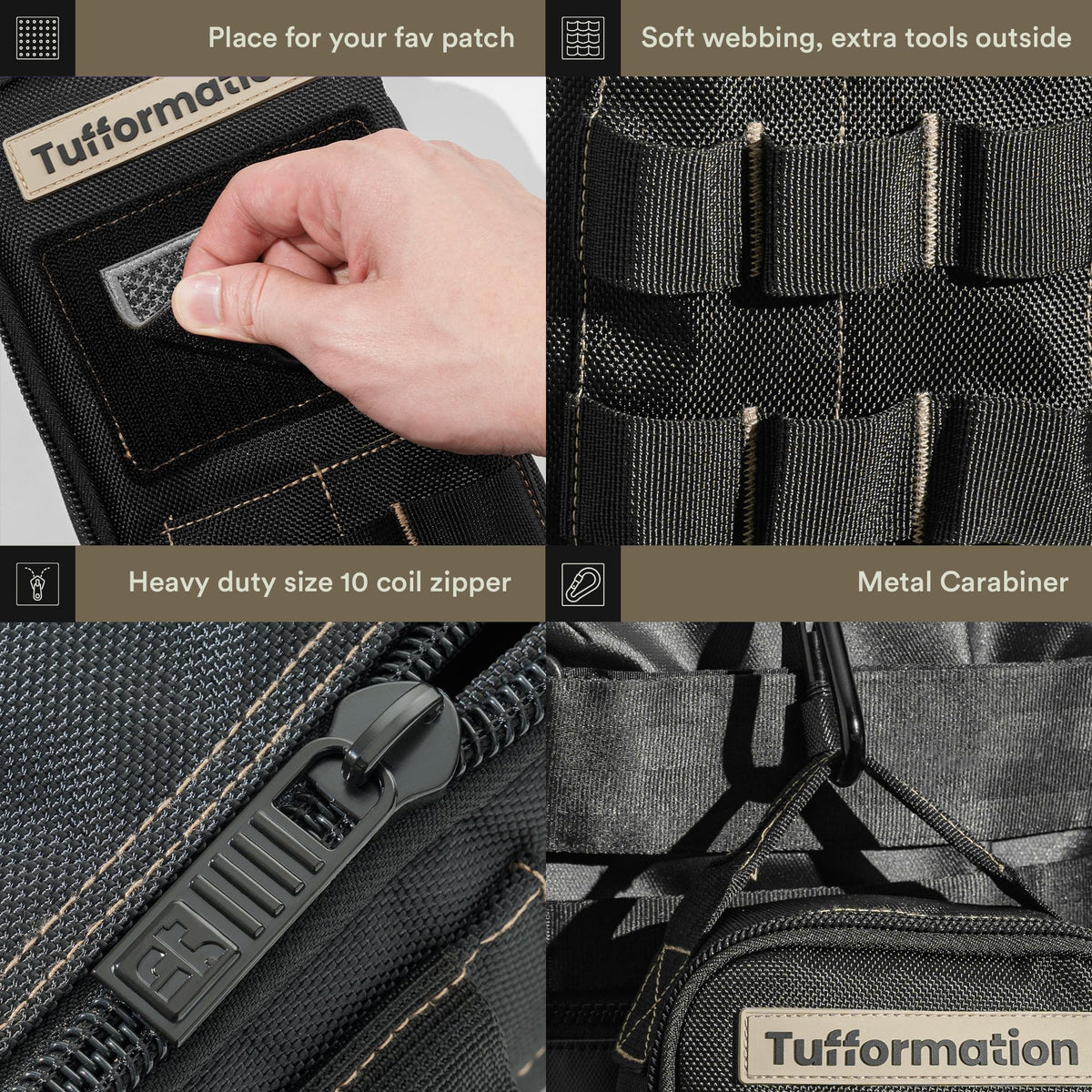 Tufformation detachable mesh pocket suited for small hardware