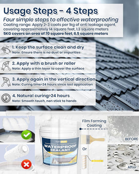 Tufinein clear sealant on a roof surface creating an invisible protective membrane.