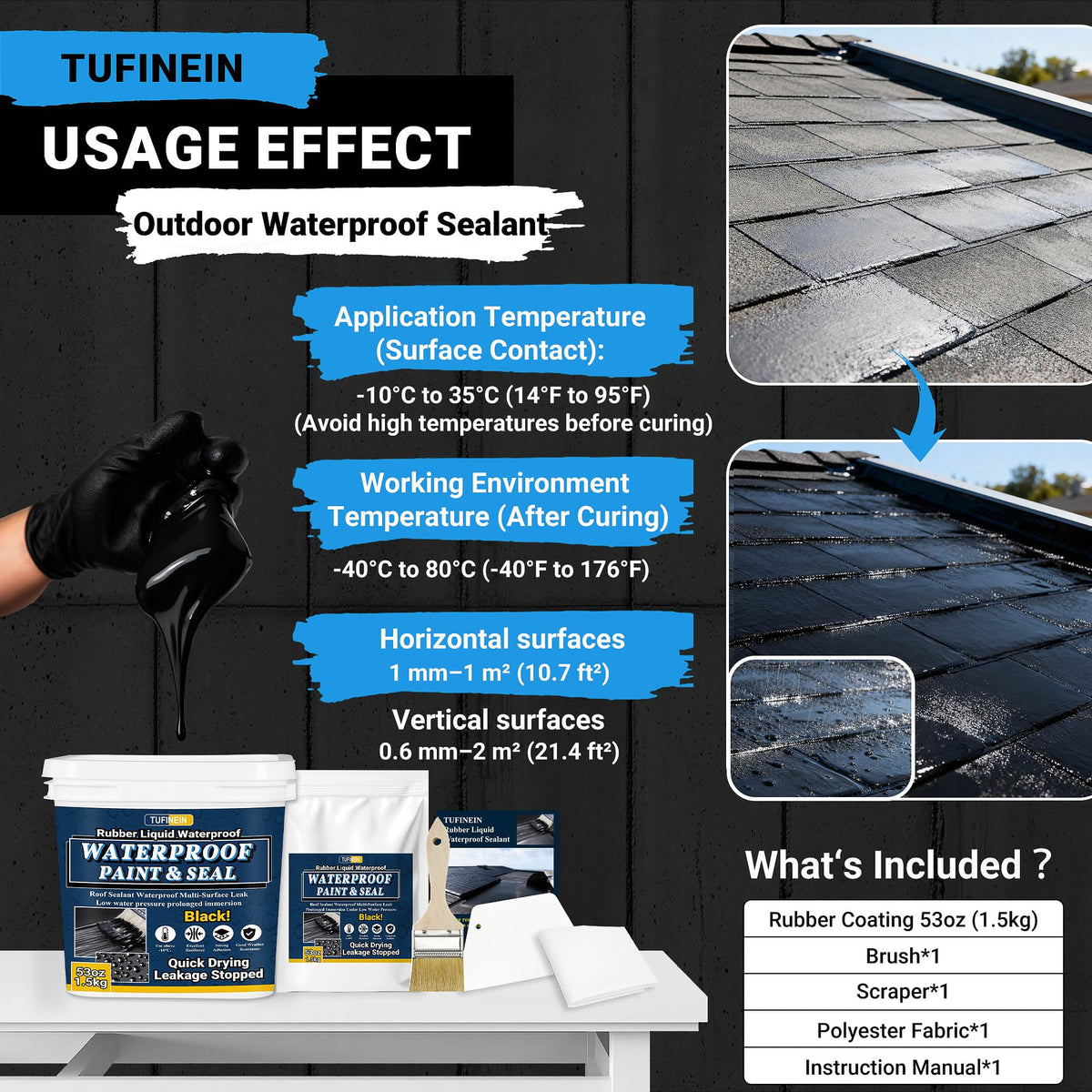 Tufinein concrete basement walls are shielded by waterproof coating.