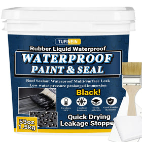 Tufinein rubber-liquid-waterproof-coating bottle pour forms a flexible waterproof film.