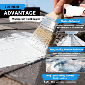 Tufinein Rubber Sealant brush-application shows flexible coating for cracks