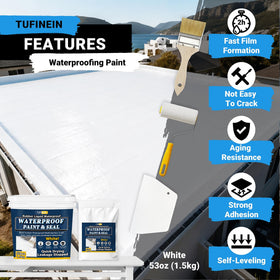 Tufinein Rubber Sealant roller-application ensures even coverage on surfaces