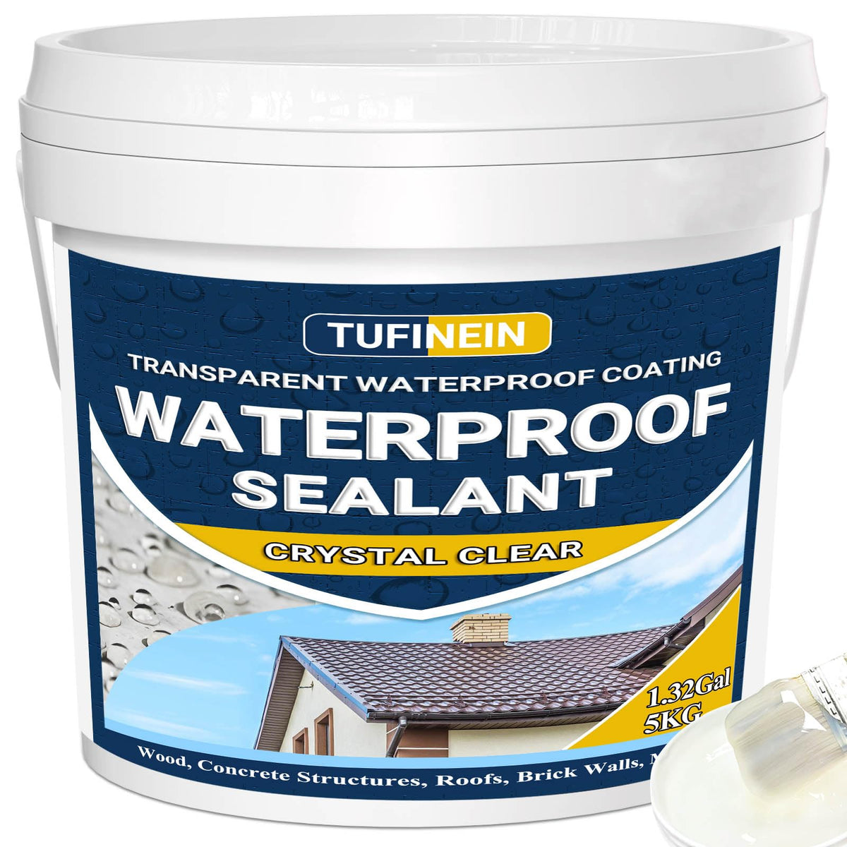 Tufinein transparent waterproof coating bottle for indoor and outdoor sealing, moisture protection.