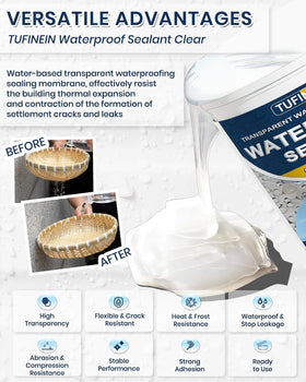 Tufinein waterproof sealant spreading evenly on a wall surface.