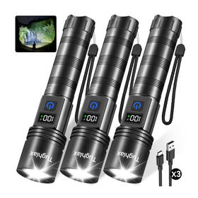 Tughlax 3Pack flashlights bundle delivers bright beams for home use and outdoor adventures.