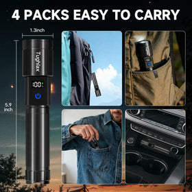 Tughlax 4Pack flashlight includes USB-C cables and a user manual for setup