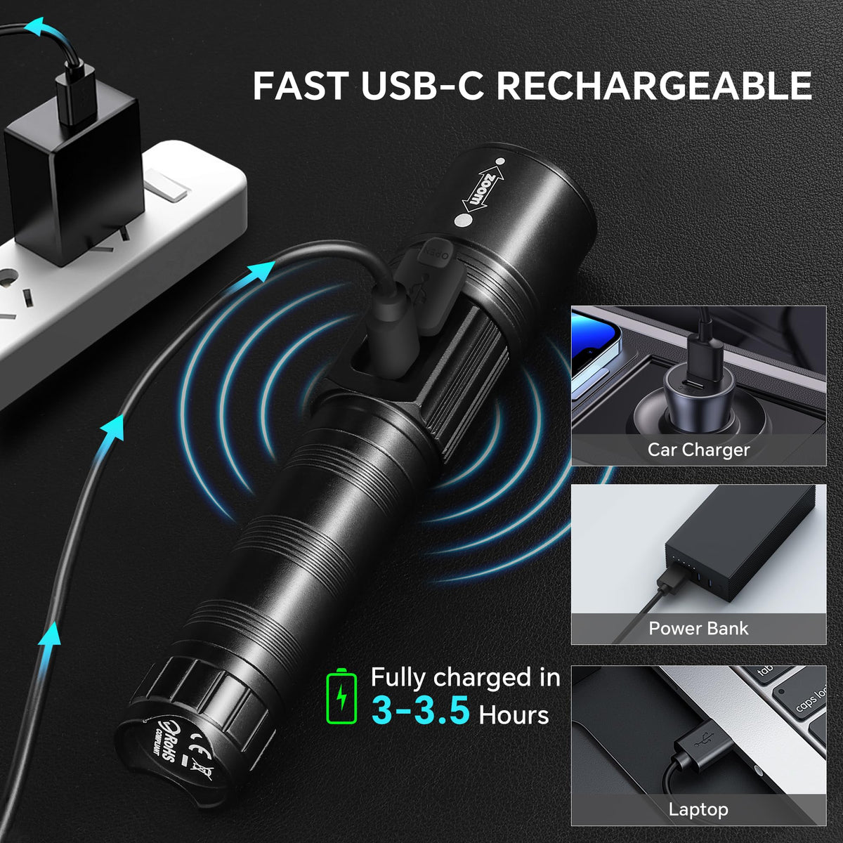 Tughlax compact flashlight fits easily in pocket or pack.