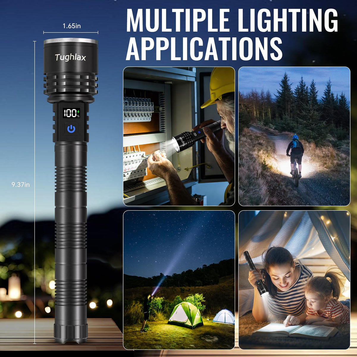 Tughlax flashlight in camping setup, ideal for emergencies.