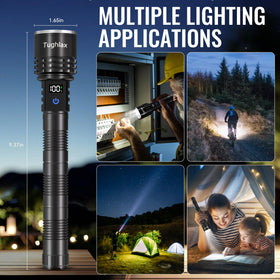 Tughlax flashlight in camping setup, ideal for emergencies.