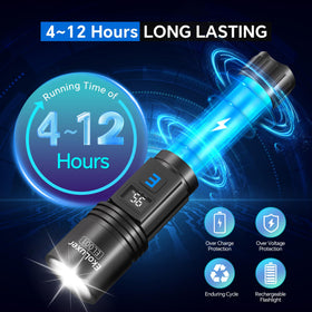 Tughlax 3-pack flashlights show 5 modes for versatile lighting