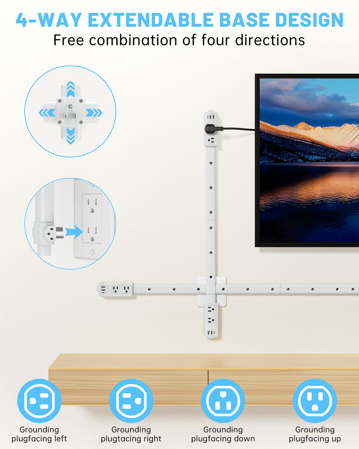 TUIKEN Outlet Extender Stick with four-section extension for tailored reach