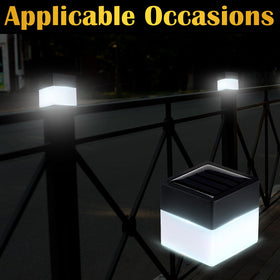 Tujoe post cap light lighting a porch or garden area at night