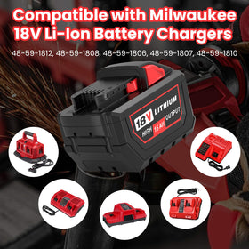 TUKOPK easy-safe charging caption emphasizes compatibility with original Milwaukee charger.