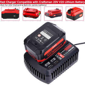 Tulepowceeng CMCB104 compatibility overview for multiple Craftsman V20 batteries, tested.