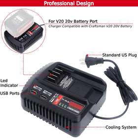 Tulepowceeng CMCB104 LED indicator communicates charging status clearly.