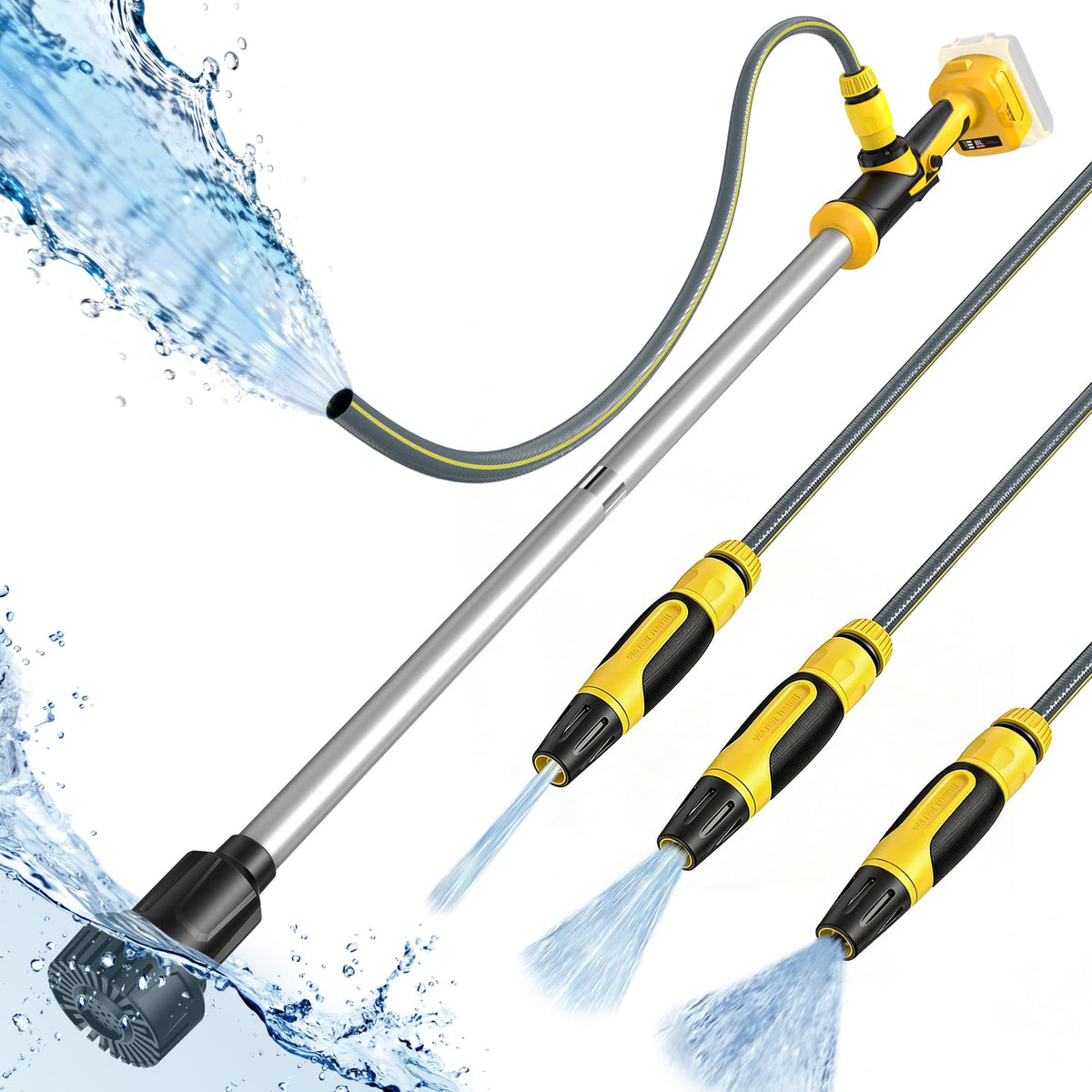 Tulukye cordless stick water pump with Dewalt 20V compatibility for seamless, battery-powered draining.