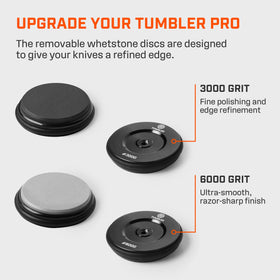 Tumbler Pro full line visibility promotes upgrading to a complete sharpener setup.
