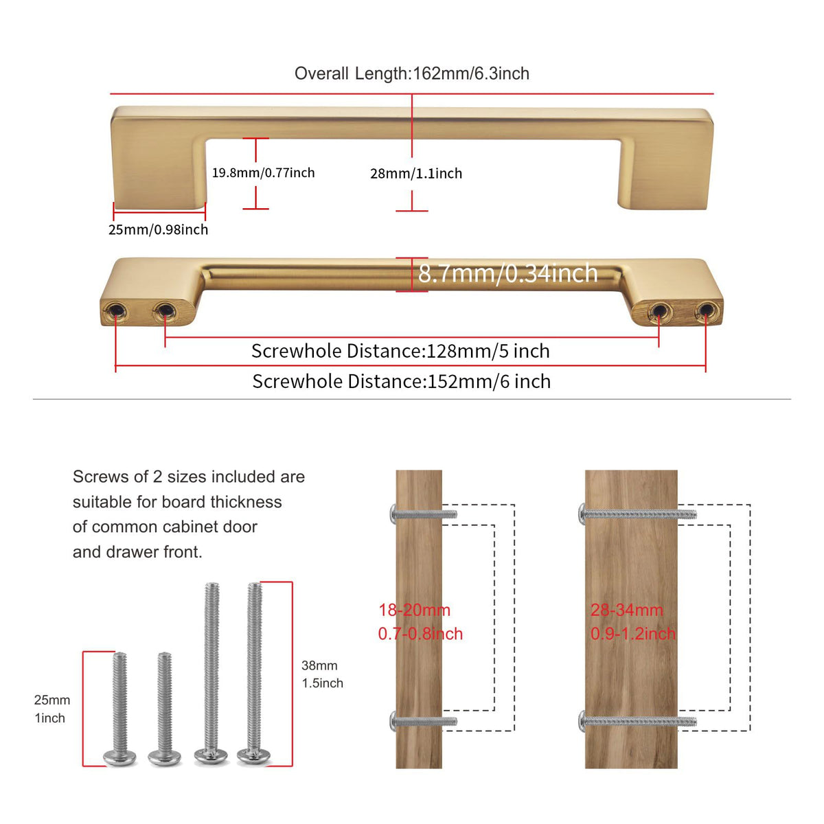 TUNNY 10-pack cabinet handles with included screws for easy replacement.