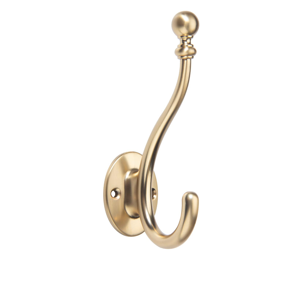 TUNNY Champagne Bronze towel hooks, five-pack, ideal for bathroom organization and decorative detail.