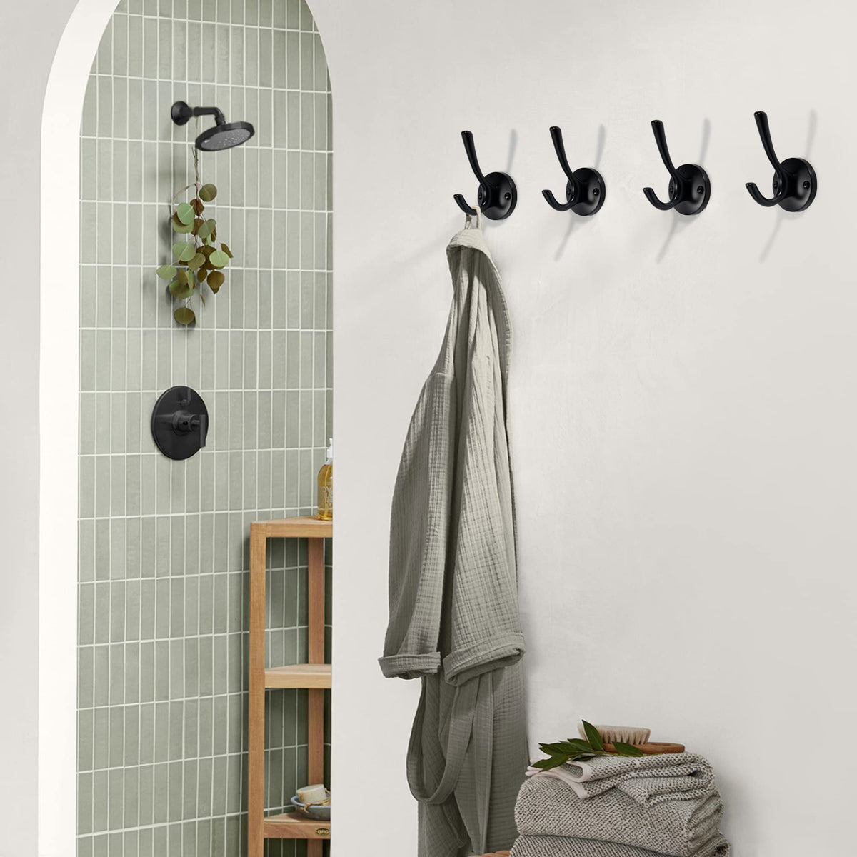 Five hooks with mounting hardware for quick tool free setup