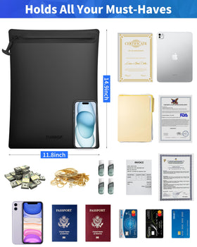 Tunrop IPX8 dimensions 15.3x11.8 inches with compact profile for travel.