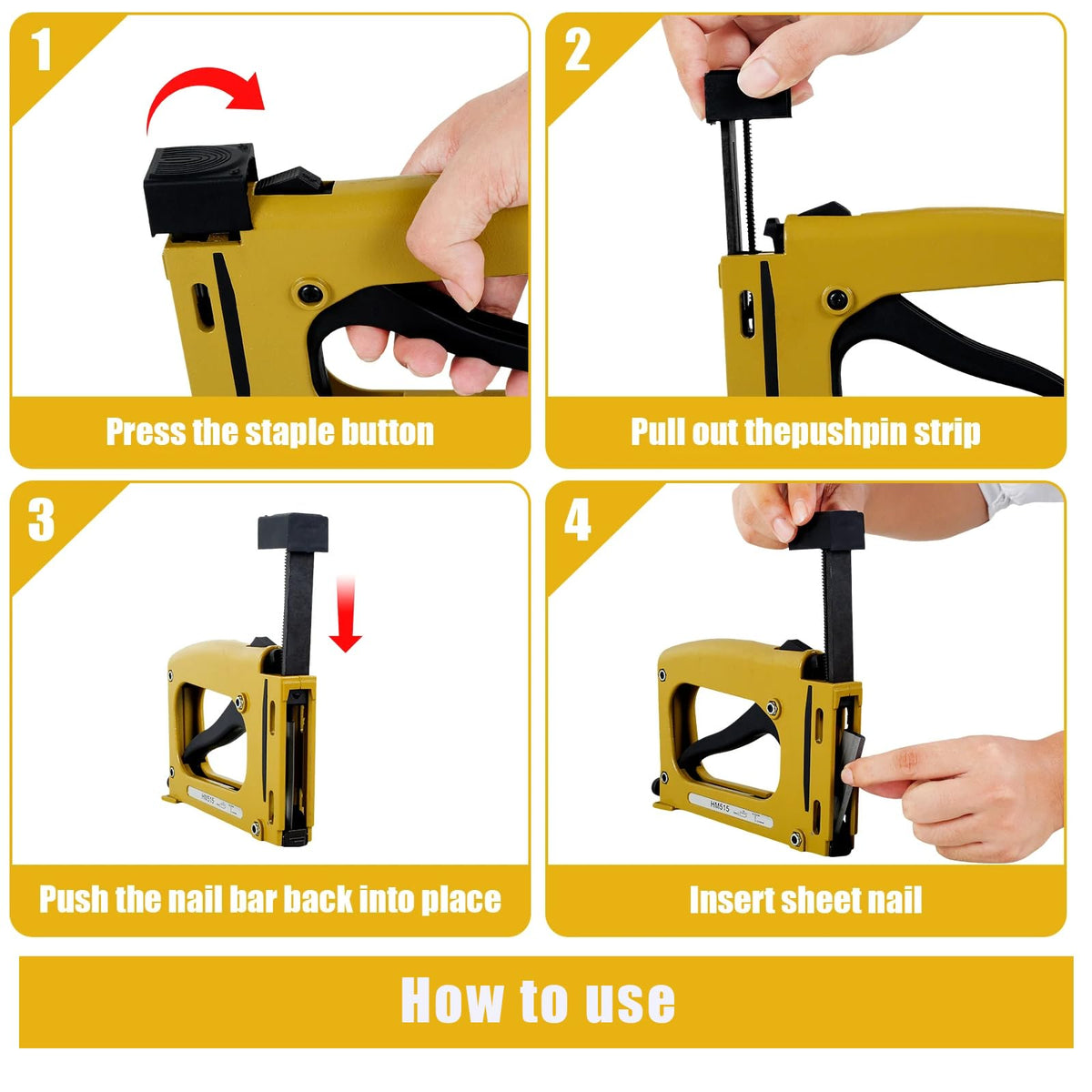 Tuntwcc hand-operated frame stapler for power-free framing tasks.