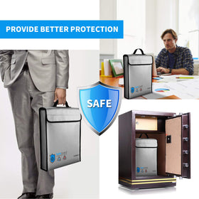 TuoBak's fireproof bag dimensions 15.8x12.6x2.5 inches illustrate ample capacity