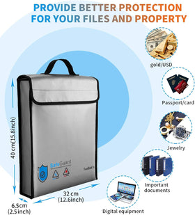 TuoBak's fireproof bag inside view reveals spacious compartments for documents