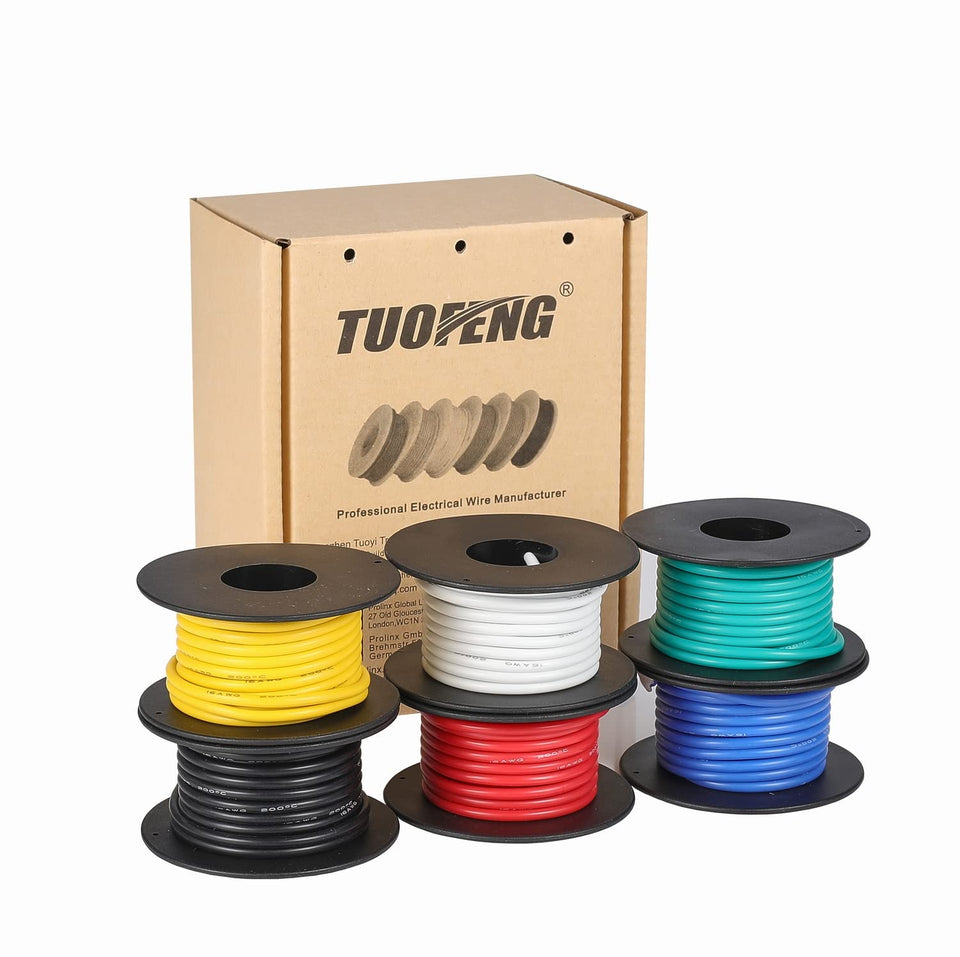 TUOFENG 16 AWG silicone wire red flex for quick DIY connections