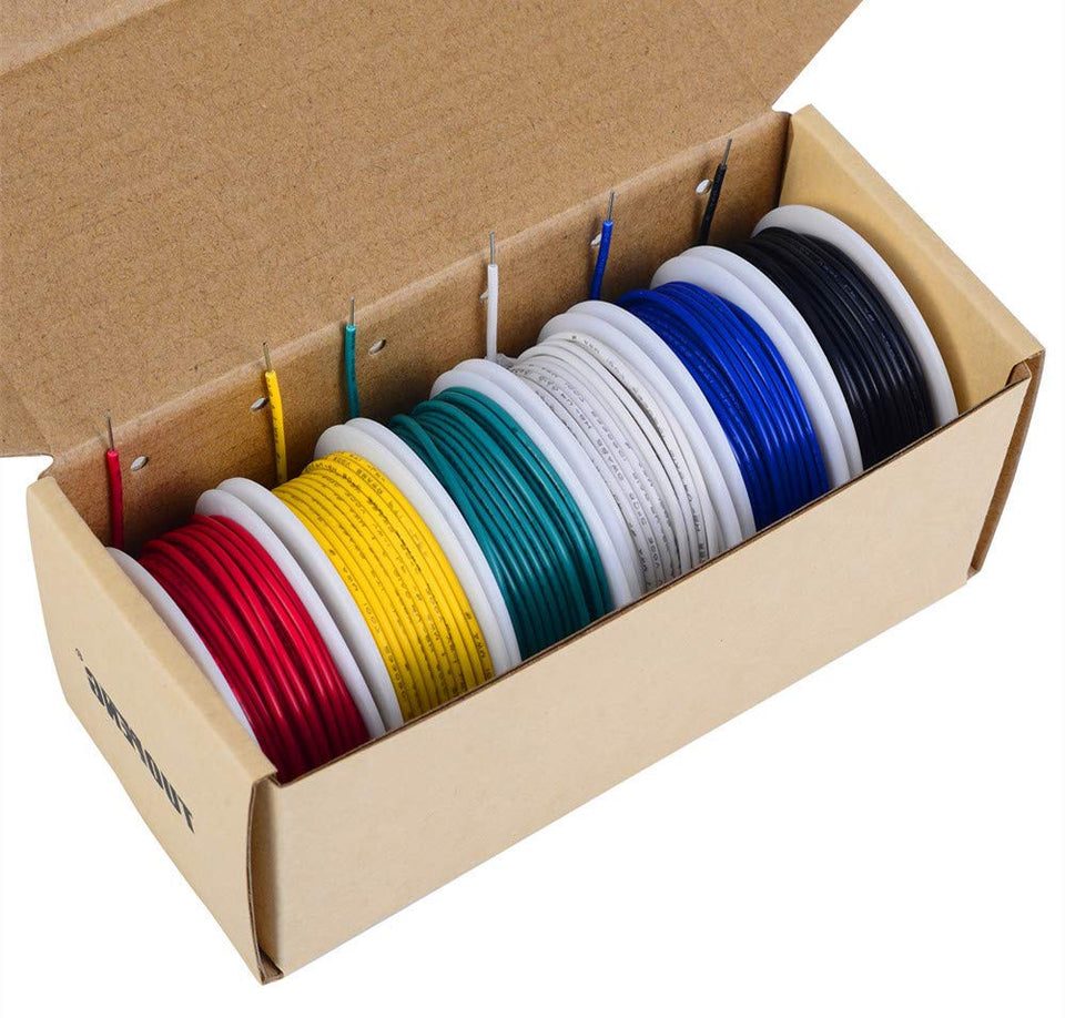 TUOFENG 18 AWG solid wire red spool ideal for quick prototyping and color-coding.