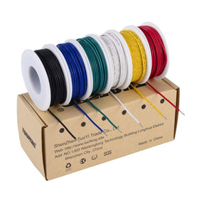 TUOFENG yellow 20 AWG spool aids organized breadboard layouts.