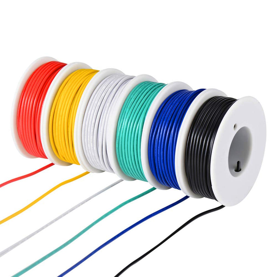 TUOFENG 22 AWG stranded wire with tinned copper core for easy soldering.
