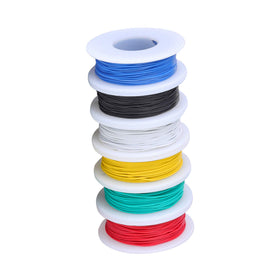 TUOFENG 30 AWG white silicone wire spool shows clean, low-impedance connections for tight layouts