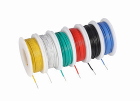 TUOFENG 30 AWG solid core wire red spool for precise prototyping and breadboard work.