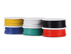 TUOFENG six-color PVC insulated wires organized in a box for easy pull.