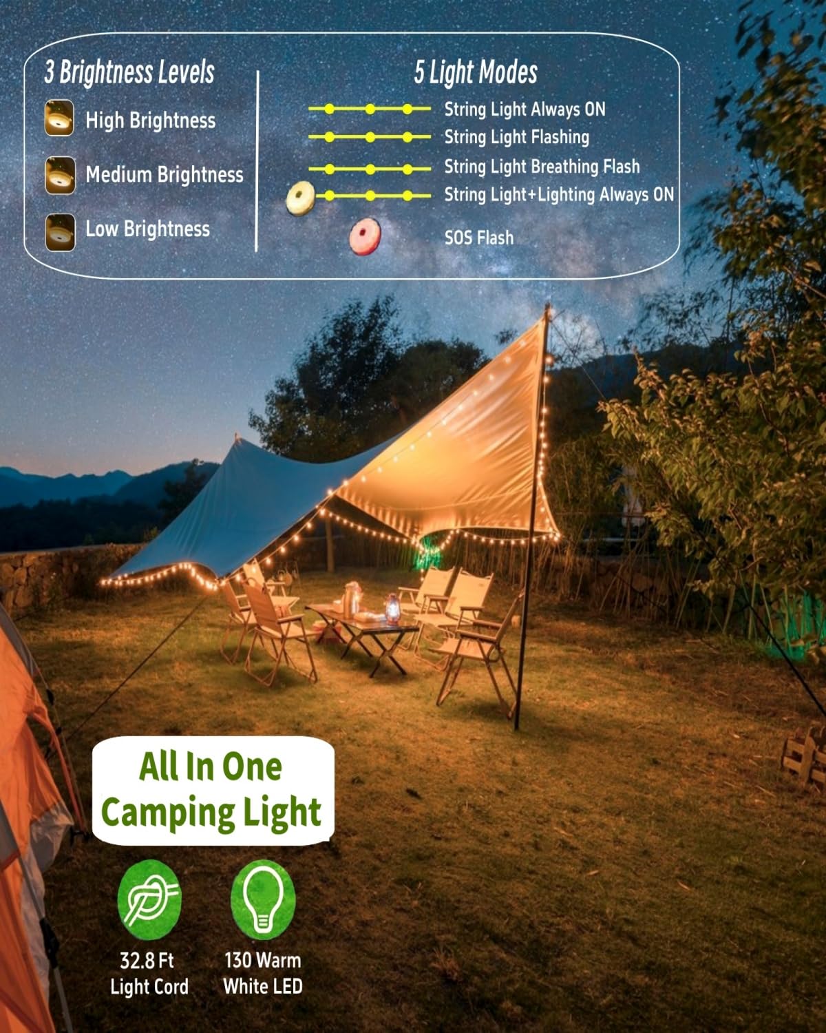 TuoPuLife 1800mAh battery supports solar or USB charging on the go
