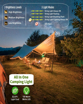 TuoPuLife 1800mAh battery supports solar or USB charging on the go