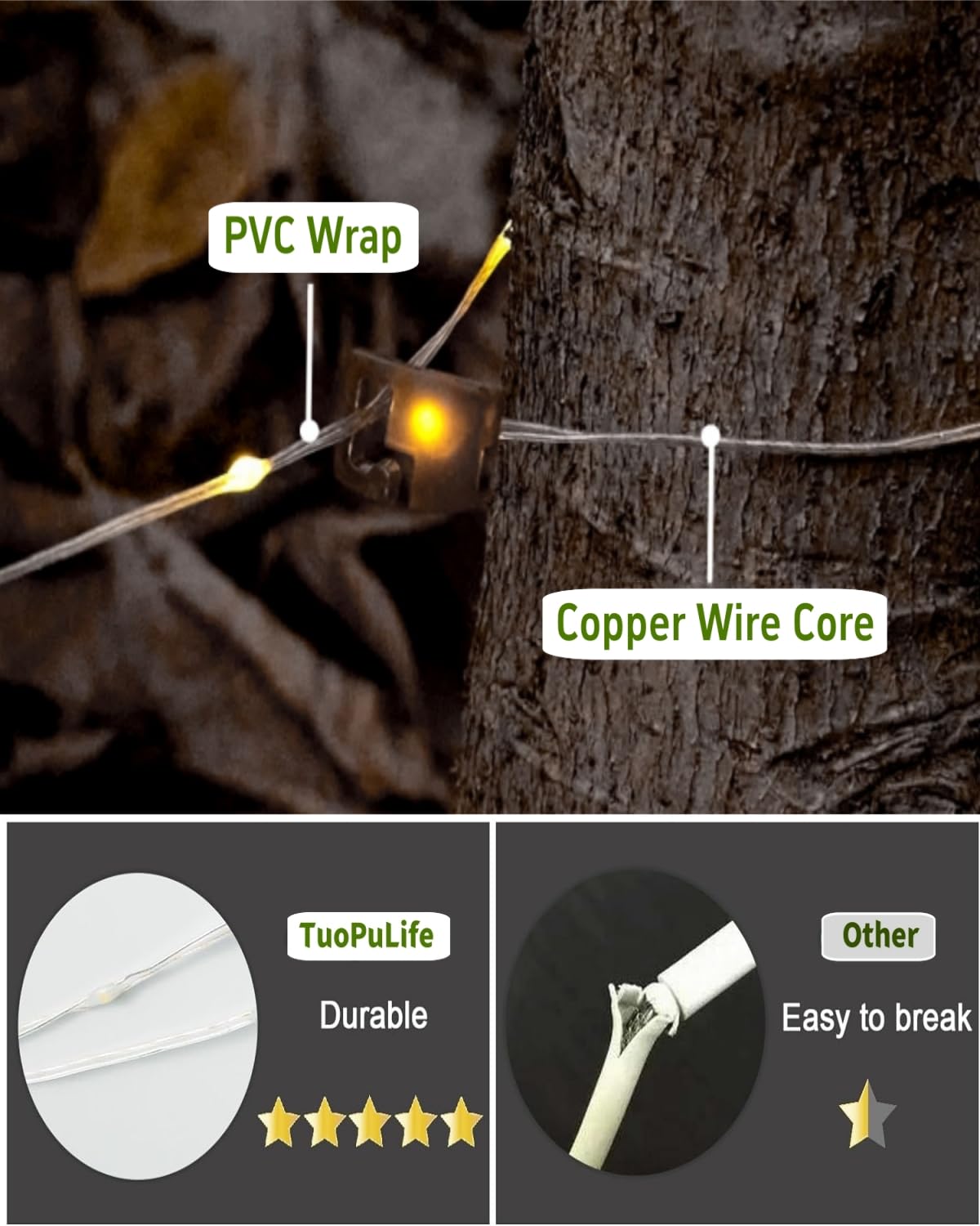 TuoPuLife eight-modes outdoor light for flexible ambiance.