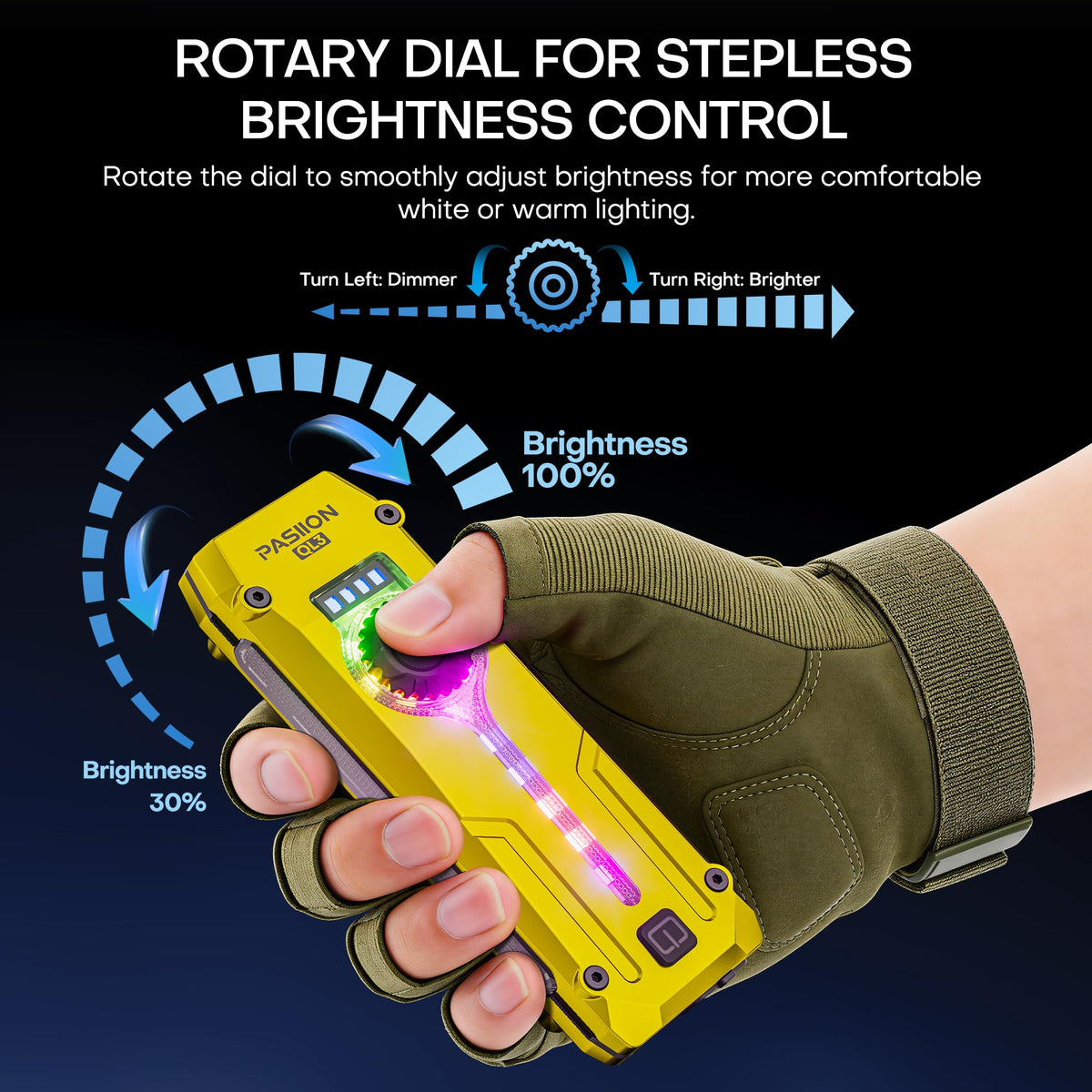 TUOWEE U V Flat EDC flashlight 490 ft beam reaches far distances.