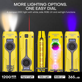 TUOWEE U V Flat EDC flashlight magnetic base use for hands-free repairs.