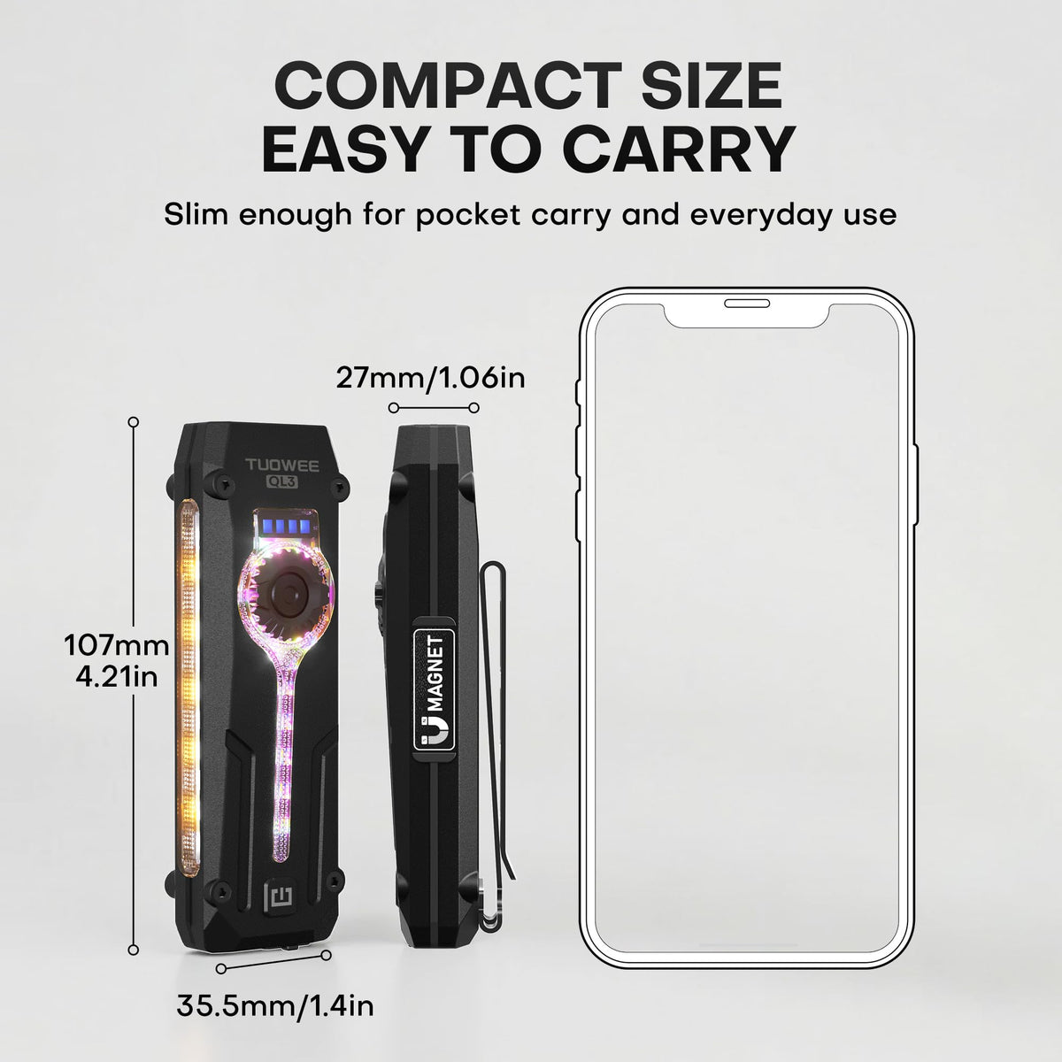 RGB ambient lighting on TUOWEE U V Flat EDC flashlight