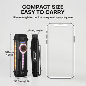 RGB ambient lighting on TUOWEE U V Flat EDC flashlight